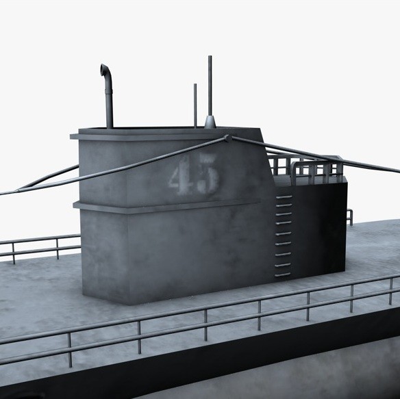 3d 3ds war german submarine u-boat - u-boat WWII submarine... by Bondiana
